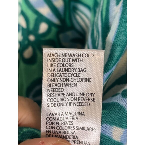 Democracy Floral Jacket Green 2X Reversible Tropical Preppy Classic Chic Artsy - Picture 11 of 12